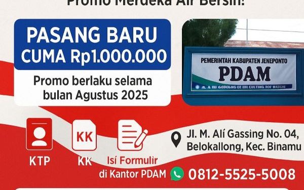 Sambut HUT RI ke-80, PDAM Jeneponto Hadirkan Promo Spesial