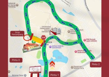 Pengalihan Jalur Lalu Lintas di Dalam Kampus PKKMB Unhas 2025