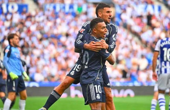 Real Madrid Kalahkan Real Sociedad 2-1 Meski Hanya Bermain dengan 10 Pemain