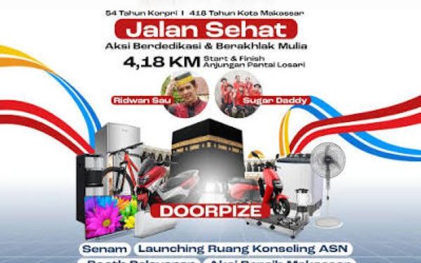 30 Ribu Peserta Siap Meriahkan Jalan Santai Hari Ulang Tahun KORPRI dan Makassar ke-418