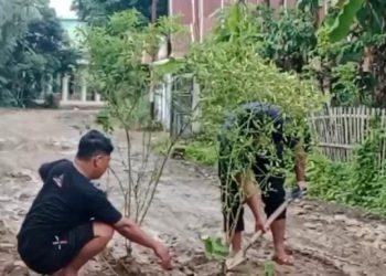 Warga Takalar Tanam Pohon di Jalan Rusak Setelah Puluhan Tahun Tidak Diperbaiki